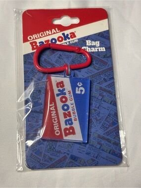 New Bazooka Bubble Gum Bag Charm - Red, White & Blue